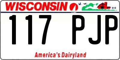 WI license plate 117PJP
