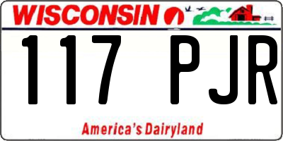 WI license plate 117PJR