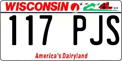 WI license plate 117PJS