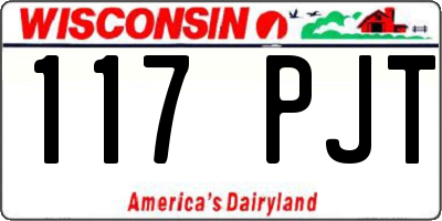 WI license plate 117PJT