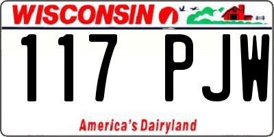 WI license plate 117PJW