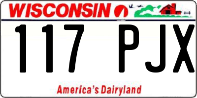 WI license plate 117PJX