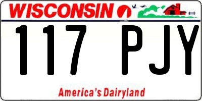 WI license plate 117PJY