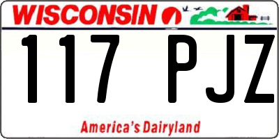 WI license plate 117PJZ