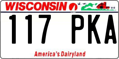 WI license plate 117PKA