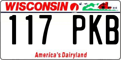WI license plate 117PKB
