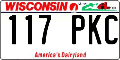 WI license plate 117PKC