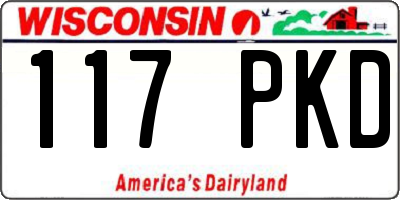 WI license plate 117PKD