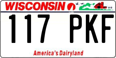 WI license plate 117PKF