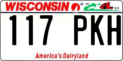 WI license plate 117PKH