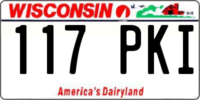 WI license plate 117PKI