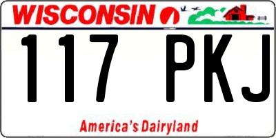WI license plate 117PKJ