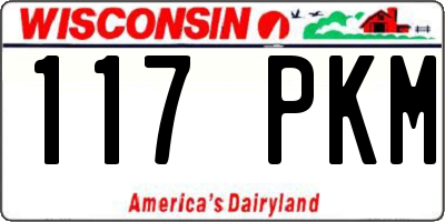 WI license plate 117PKM