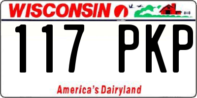 WI license plate 117PKP