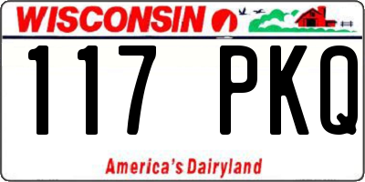 WI license plate 117PKQ