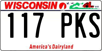 WI license plate 117PKS