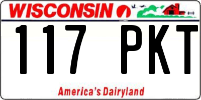WI license plate 117PKT