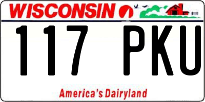 WI license plate 117PKU