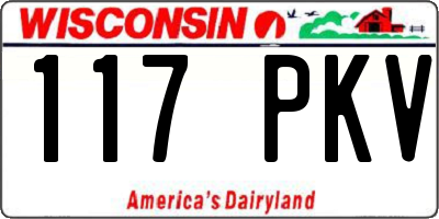 WI license plate 117PKV
