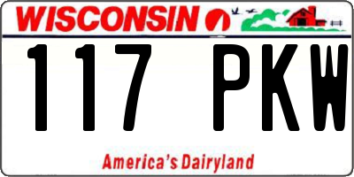 WI license plate 117PKW