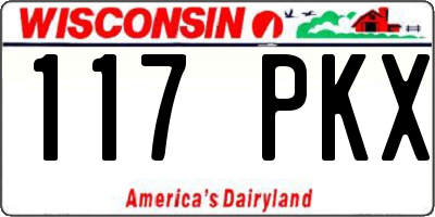 WI license plate 117PKX