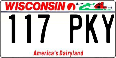 WI license plate 117PKY