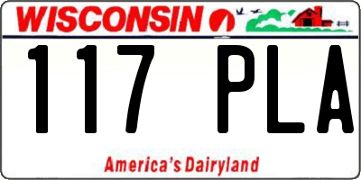 WI license plate 117PLA