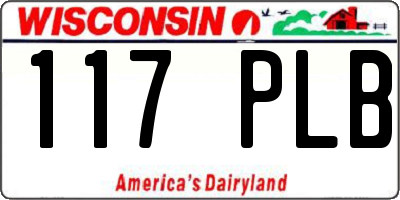 WI license plate 117PLB