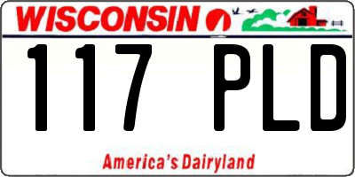 WI license plate 117PLD