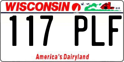 WI license plate 117PLF