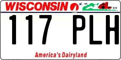 WI license plate 117PLH