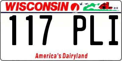 WI license plate 117PLI