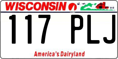 WI license plate 117PLJ