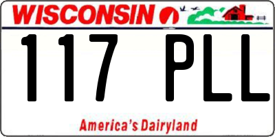 WI license plate 117PLL