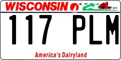 WI license plate 117PLM