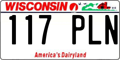WI license plate 117PLN