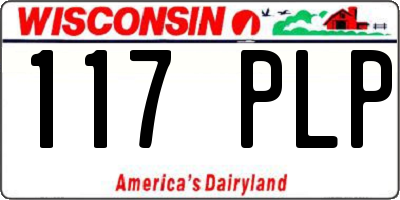 WI license plate 117PLP
