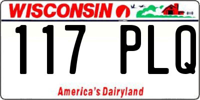 WI license plate 117PLQ