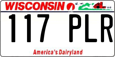 WI license plate 117PLR