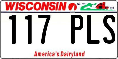 WI license plate 117PLS