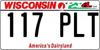 WI license plate 117PLT