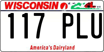 WI license plate 117PLU