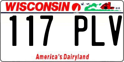 WI license plate 117PLV