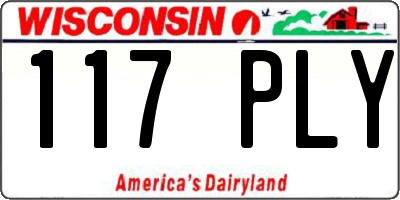 WI license plate 117PLY