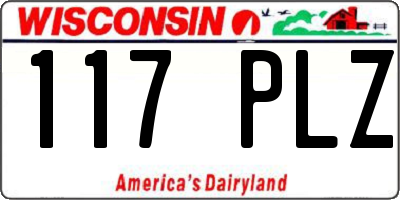 WI license plate 117PLZ