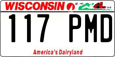 WI license plate 117PMD