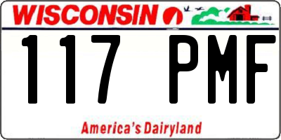 WI license plate 117PMF