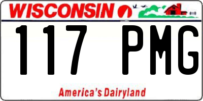 WI license plate 117PMG
