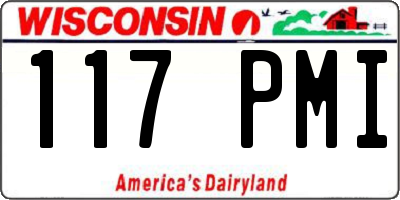 WI license plate 117PMI
