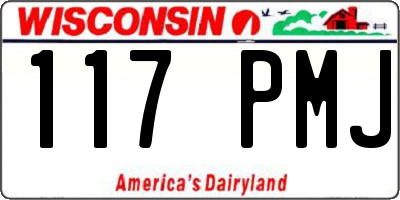 WI license plate 117PMJ